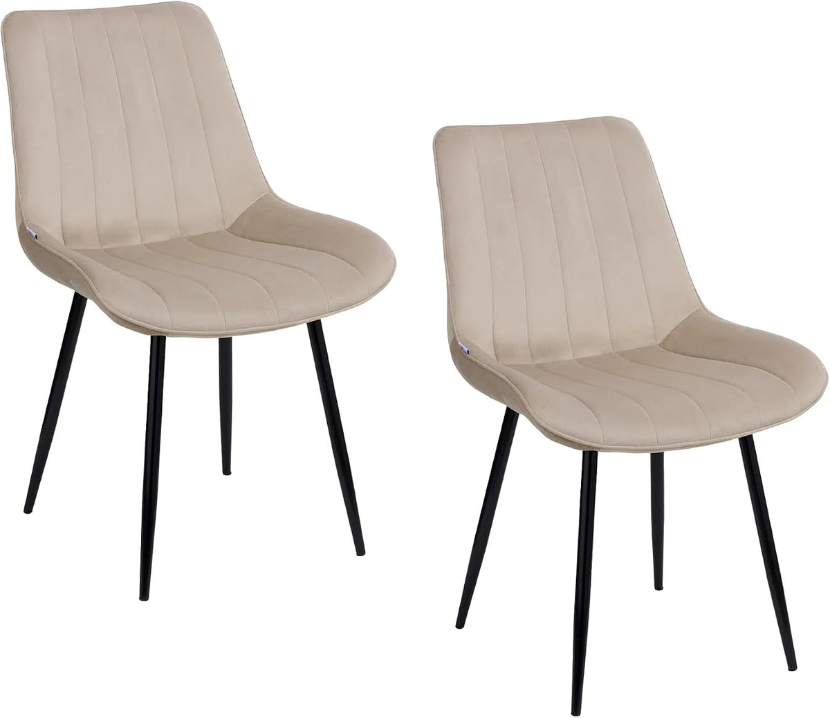 Baroni Home Set di 2 Sedie Moderne con Rivestimento in: in acciaio, 53 × 86 × 44 cm, nero, rivestimento in velluto