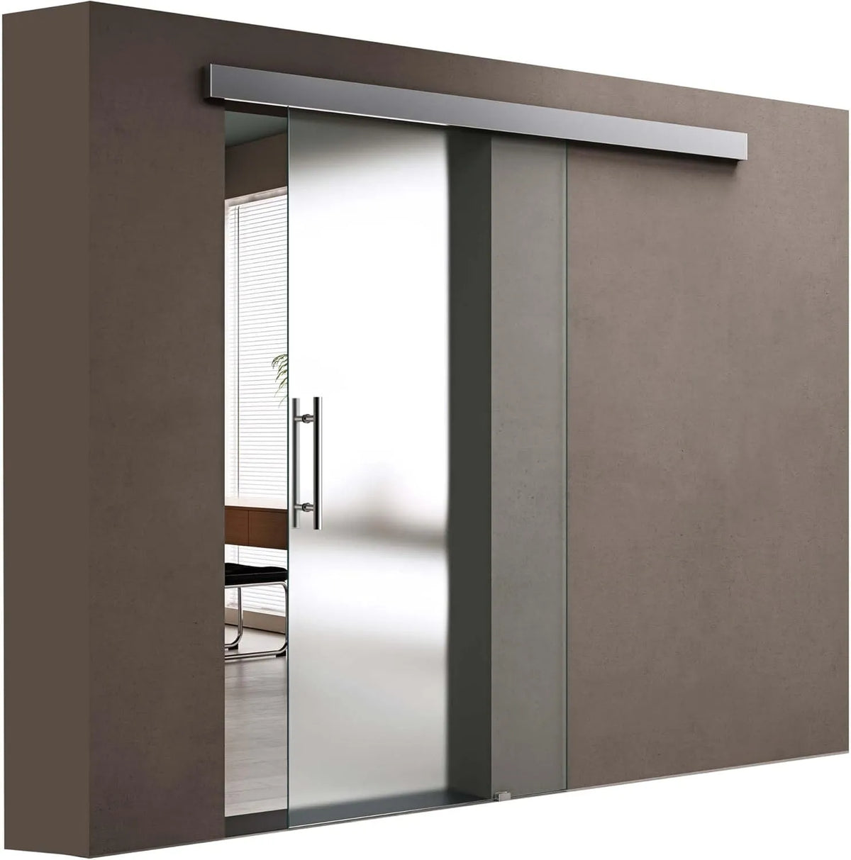 doporro Porta Scorrevole in Vetro 90x205cm – TS14-900, 90 × 205cm