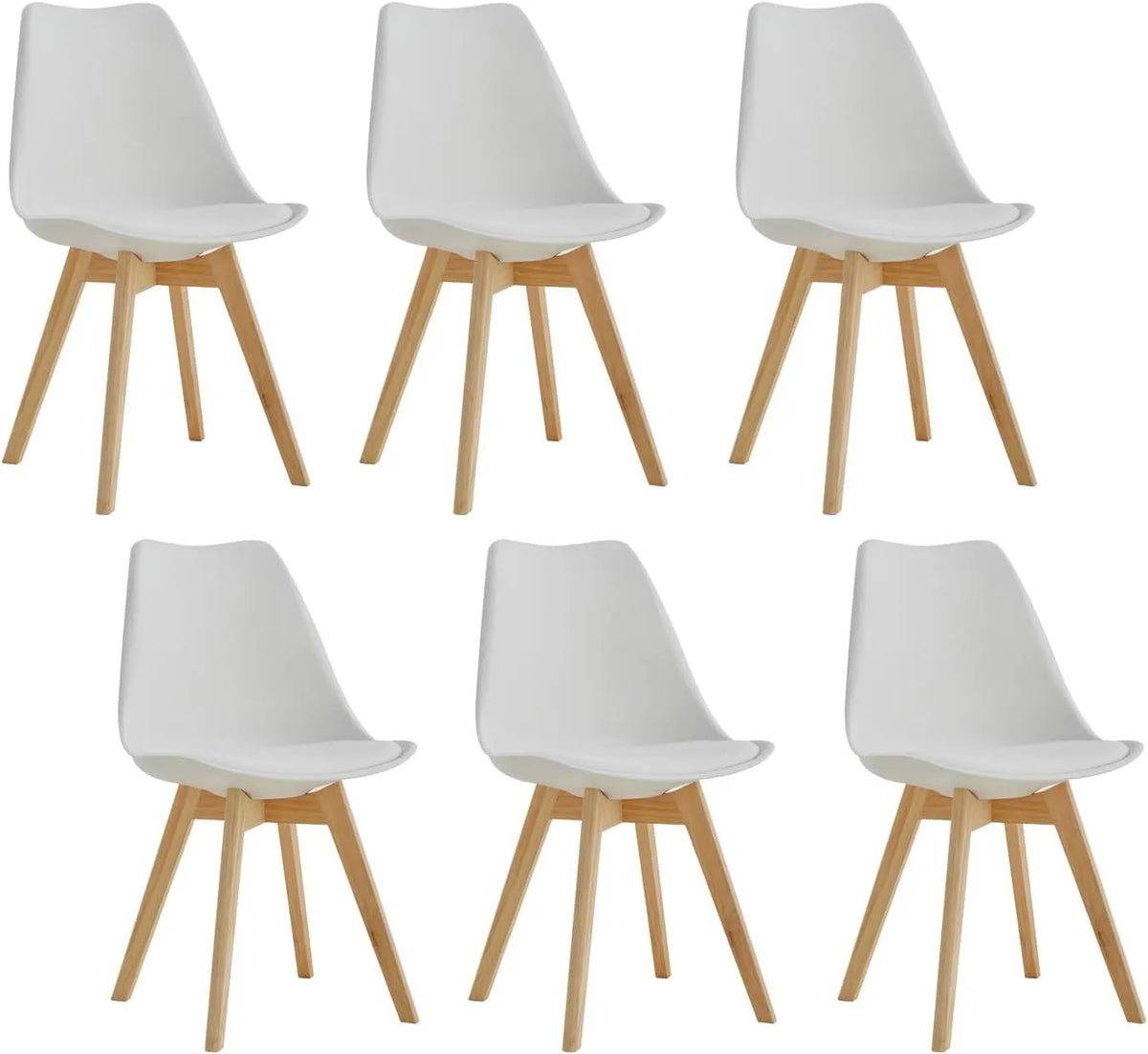 GrandCA HOME Set di 6 Sedie da Pranzo Sedie da — in legno, bianco