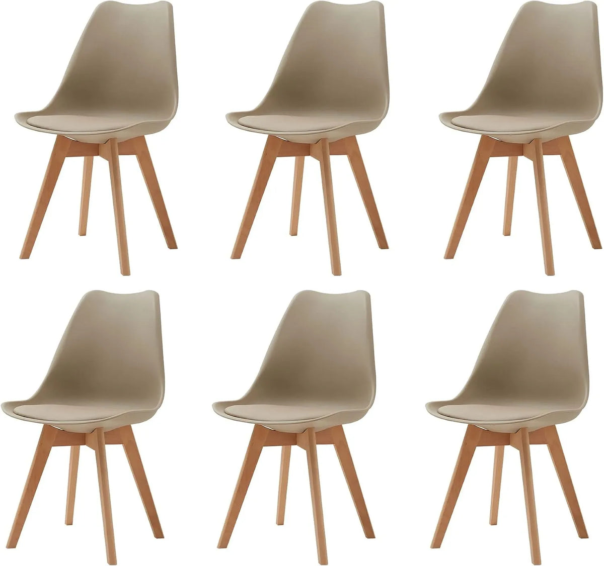 GrandCA HOME Set di 6 Sedie Imbottite per Sala da — in legno, in legno massello