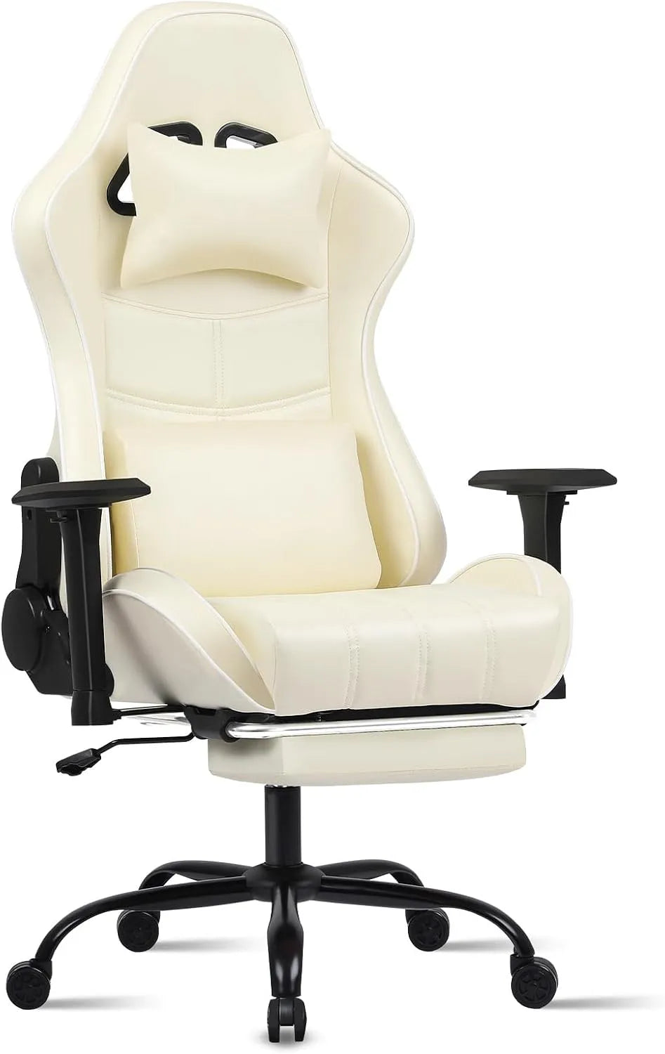 Sedia: con schienale, per gaming, regolabile, beige