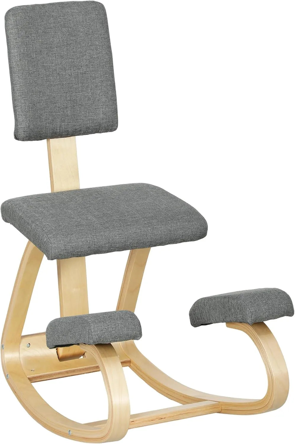 HOMCOM Sedia — rivestimento in tessuto, in legno, 51 × 84 × 93 cm, grigio