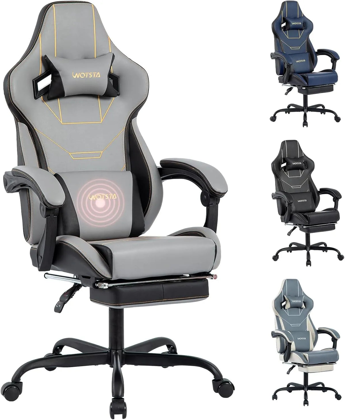 Sedia: per gaming, regolabile, grigio, altezza regolabile