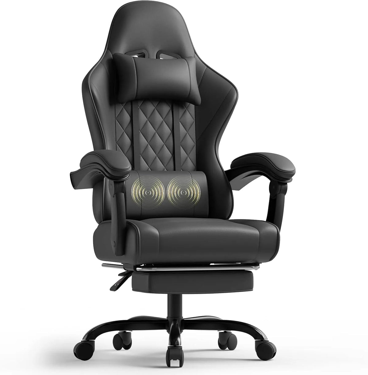 Sedia — per gaming, regolabile, 150kg, nero, con funzione massaggio