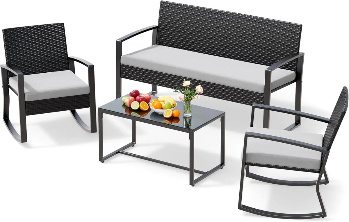 Divano: in polyrattan, resistente all'acqua, 2 Posti, grigio