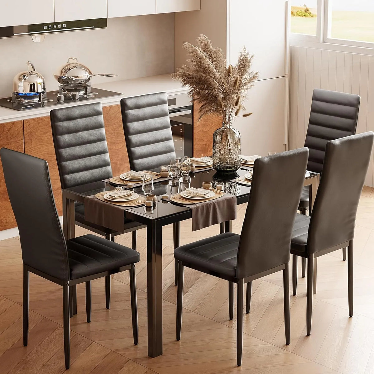 Bealife Set Tavolo e Sedie da Pranzo – nero