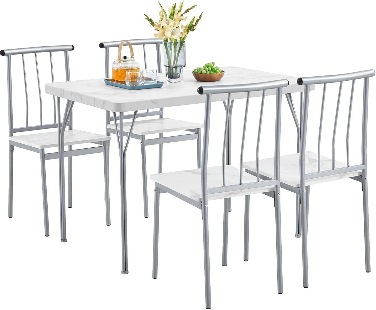Tavolo da pranzo e tavolo per sala da pranzo: in legno, stile rétro, bianco, in metallo