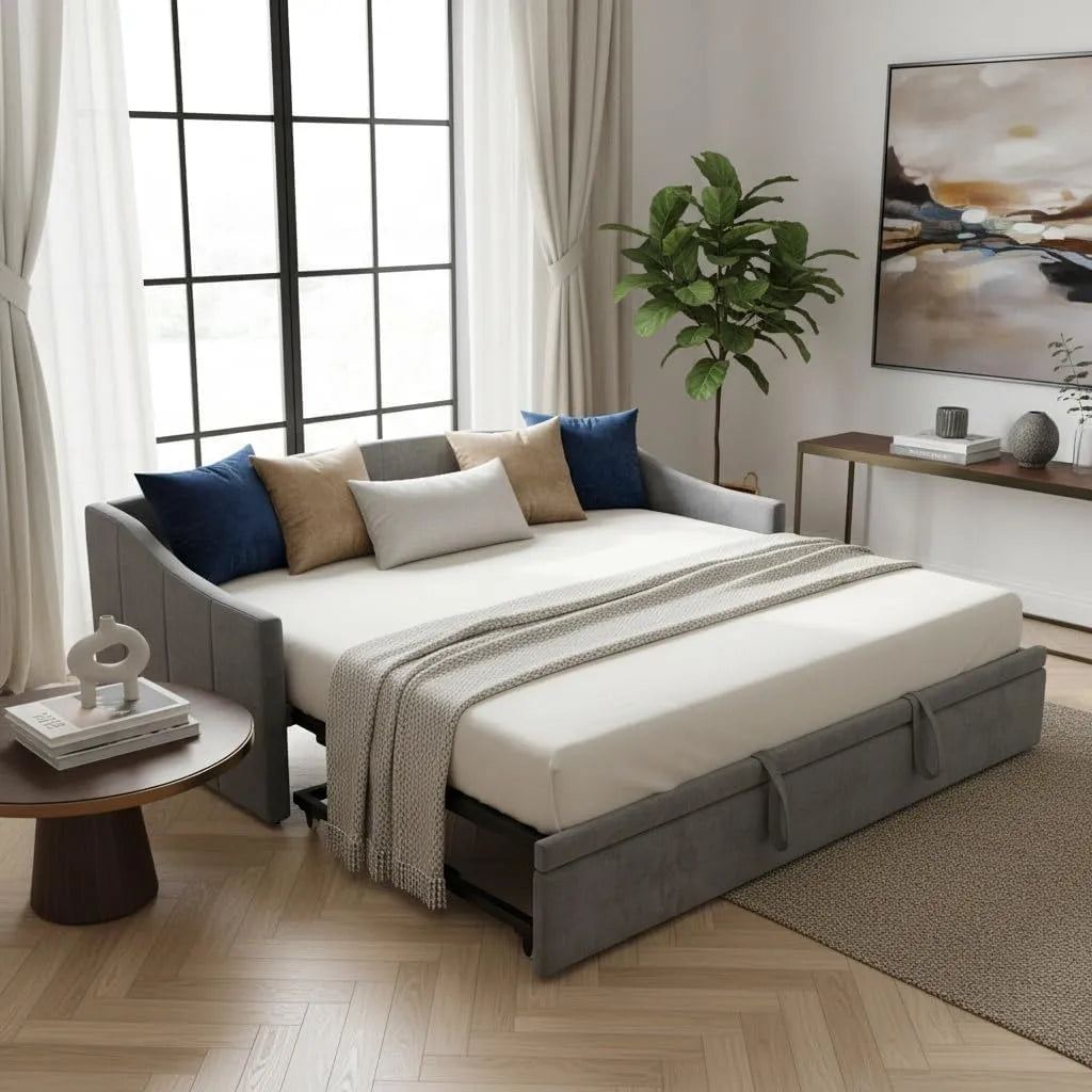 Letto imbottito e struttura letto rivestita – in legno, 90 × 200cm, 180 × 200cm