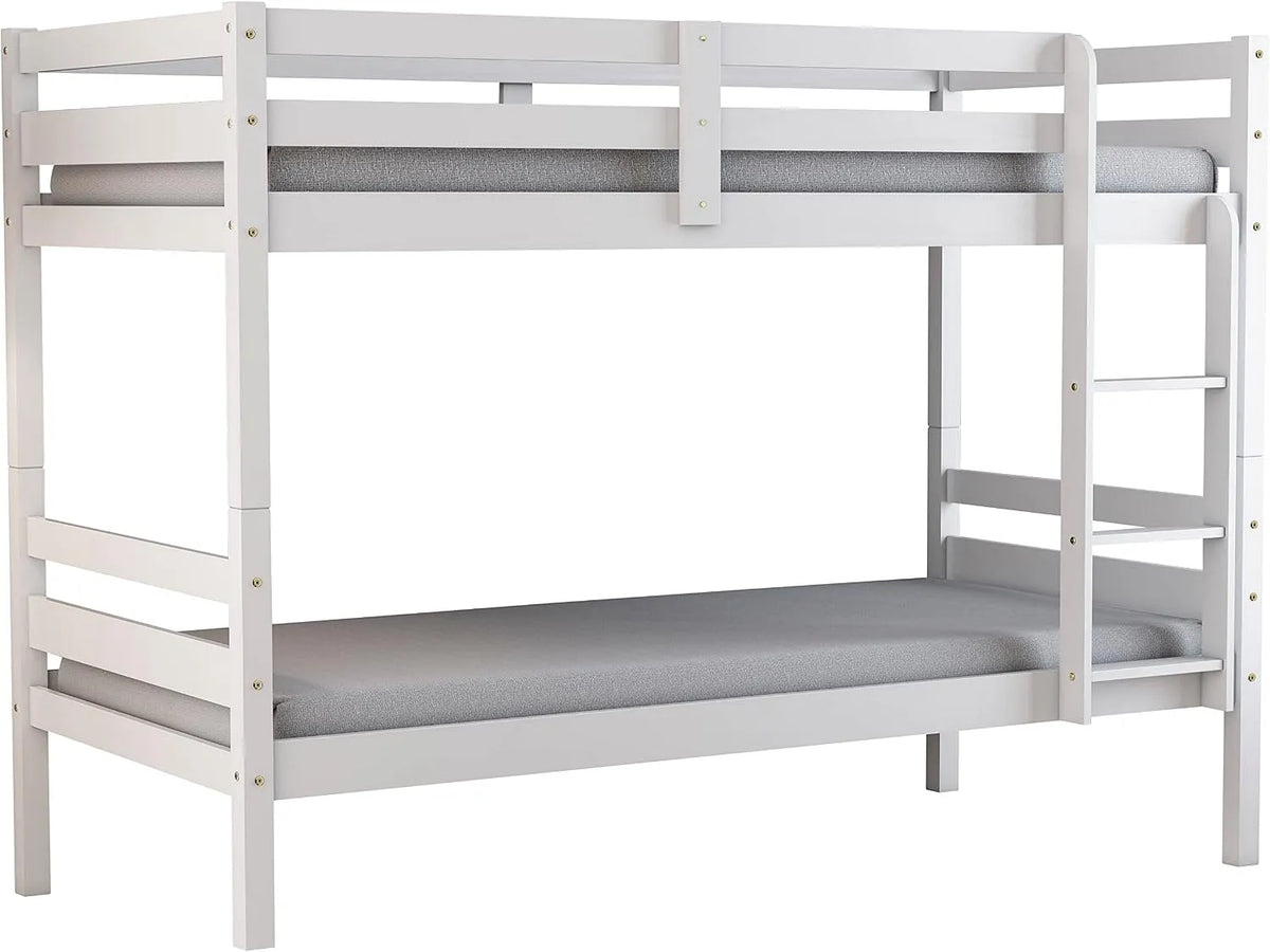 Letto a castello e letto salvaspazio: in legno, 90 × 190 × 156 cm, bianco
