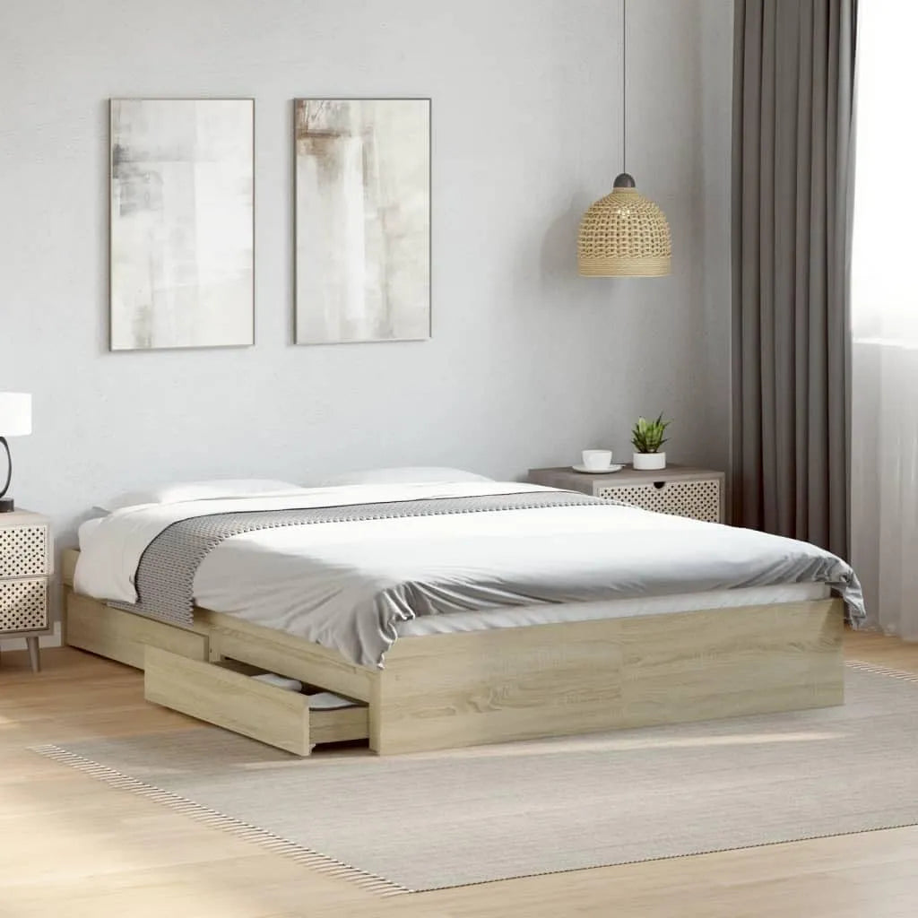 Struttura letto e giroletto – in legno, con contenitore, con cassetti, 4 Cassetti, 120 × 190