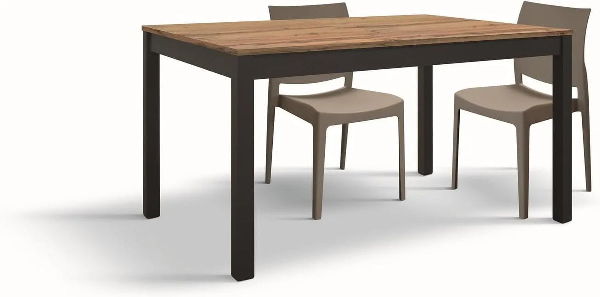 Tavolo TROPEA in legno — 140 × 80 cm, 190 × 80 cm, antracite, allungabile, in metallo