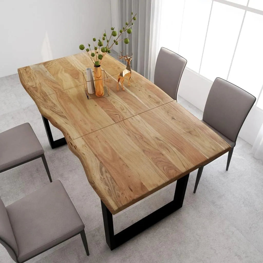Tavolo da pranzo e tavolo per sala da pranzo — in legno, 180 × 90 × 76 cm, nero, in legno massello