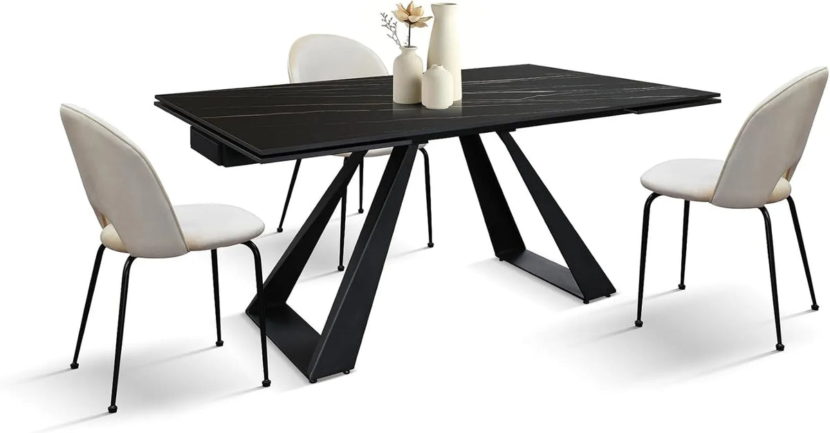 Tavolo Allungabile Adriano — id_1988, in ceramica, 160 × 90, nero, in metallo