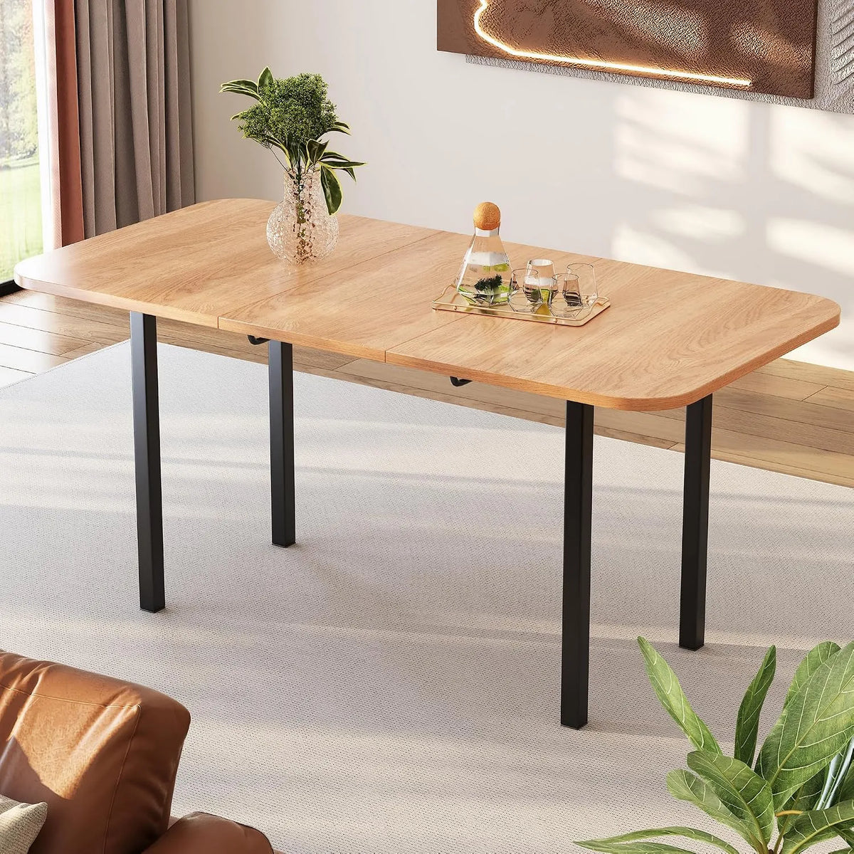 Tavolo da pranzo e tavolo per sala da pranzo — in legno, 160 × 80 × 75 cm, allungabile