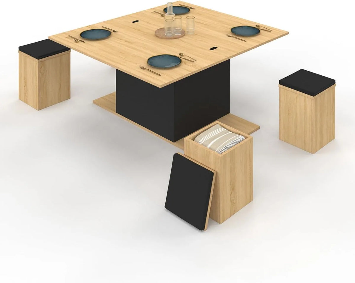 Tavolino da salotto e tavolo basso: EDEN 100, in legno, 100 cm, nero
