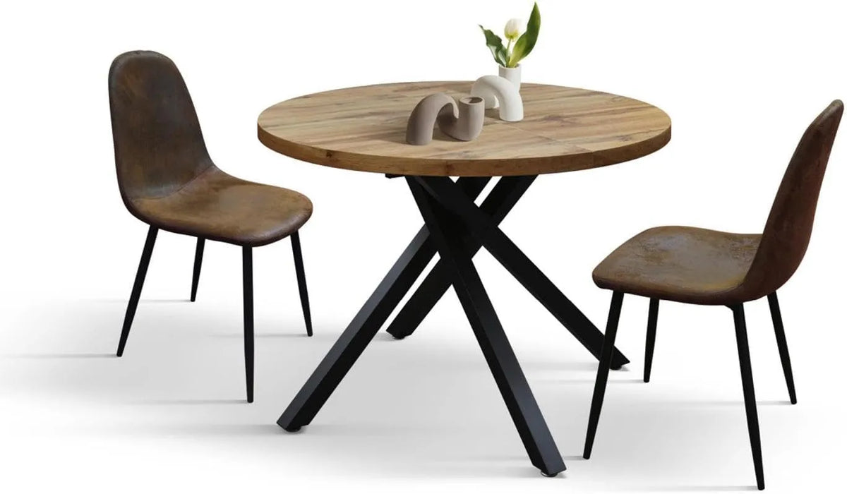 .DESIGN – POLA, in legno, 140 × 100 × 75 cm, nero, allungabile, in metallo