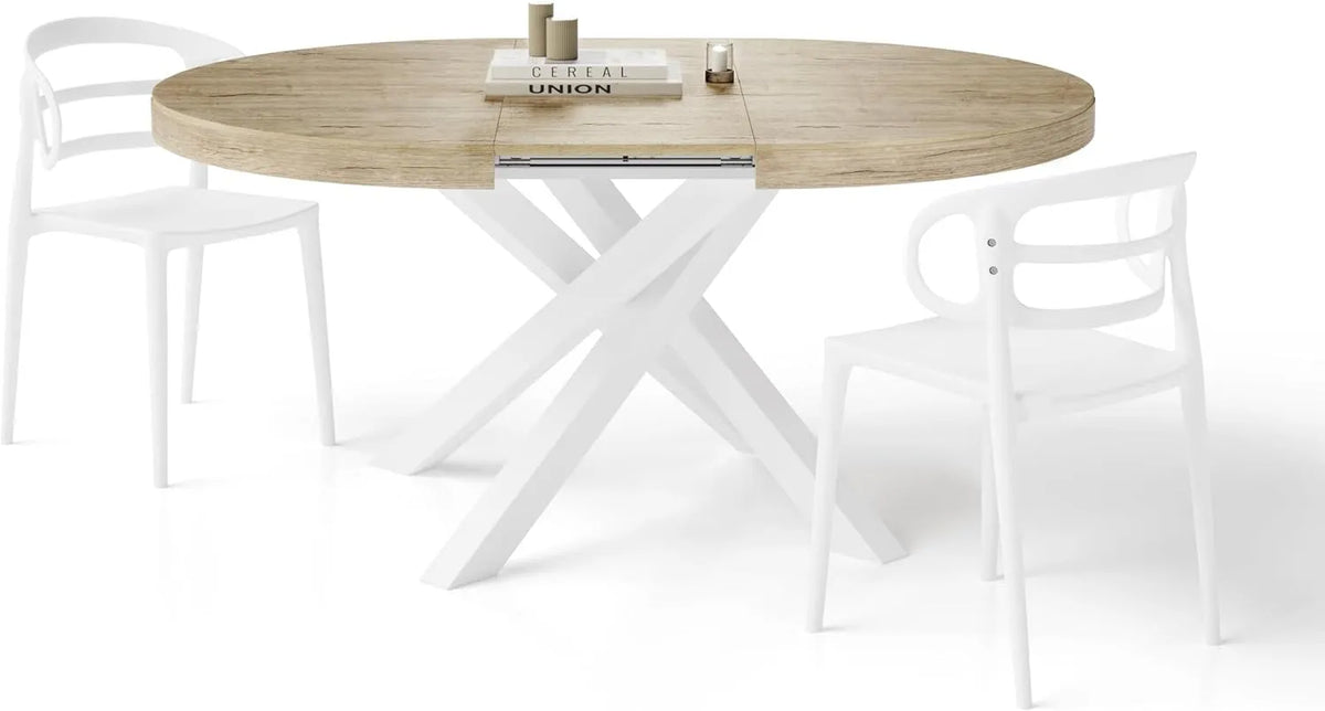Mobili Fiver Tavolo Allungabile Rotondo Emma — 160 cm, bianco