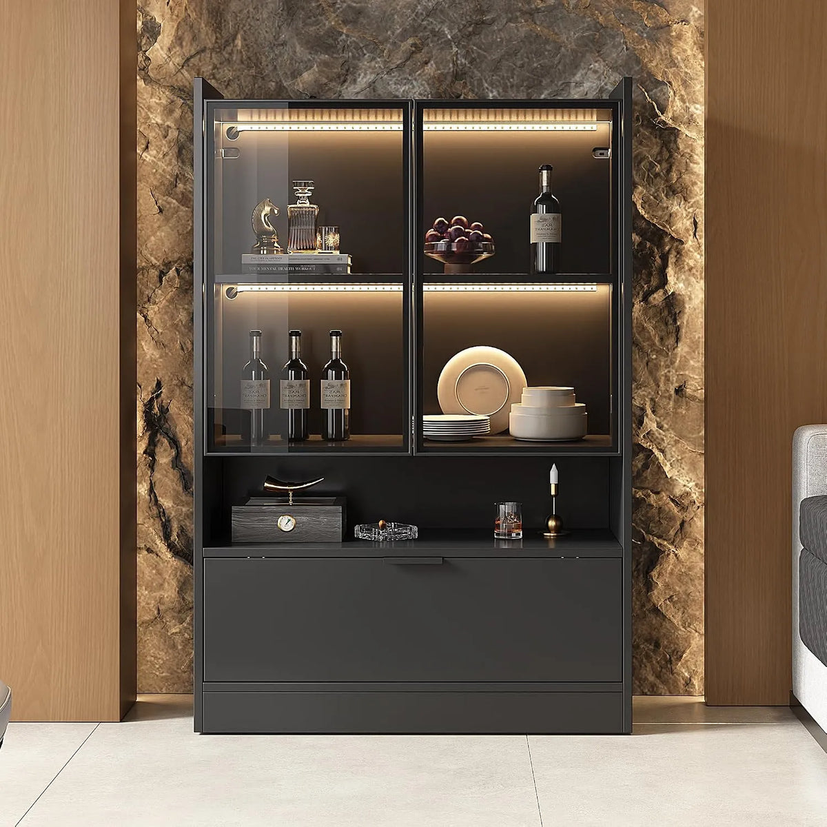 Armadio: display LED, nero