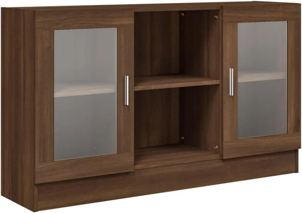 Mobile Vetrina e mobile espositore Rovere Marrone 120x30 – in legno, 120 × 30, 5 × 70 cm