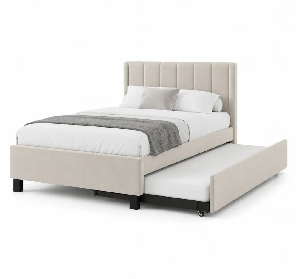 Letto Matrimoniale in Tessuto con Letto Estraibile